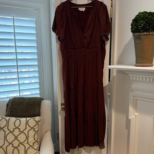 Anthropologie Somerset Maxi Dress in Rust Brown Size 1X